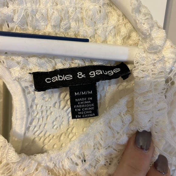 Cable & Gauge White Lace Blouse - Picture 3 of 3